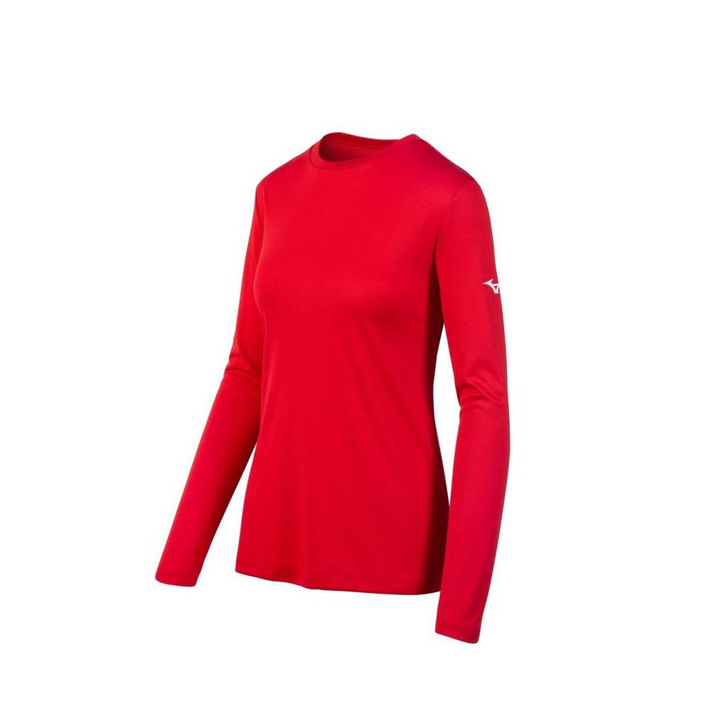 Mizuno Women's Long Sleeve T-Shirts Red (530044-CUV)